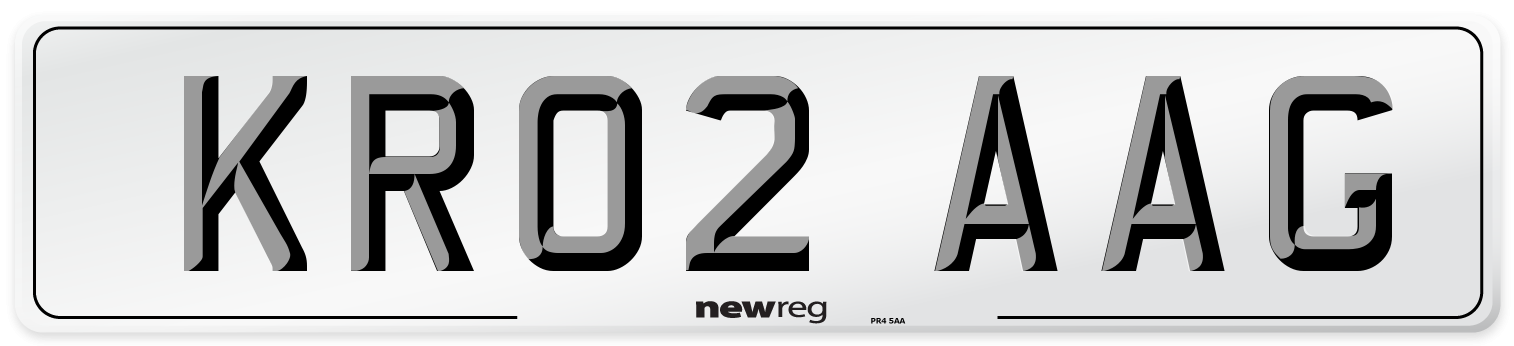 KR02 AAG Number Plate from New Reg
